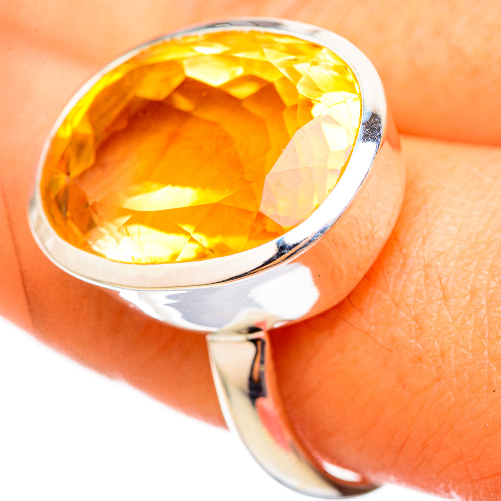 Citrine Sugarloaf Rings handcrafted by Anasilvercos - RING114962