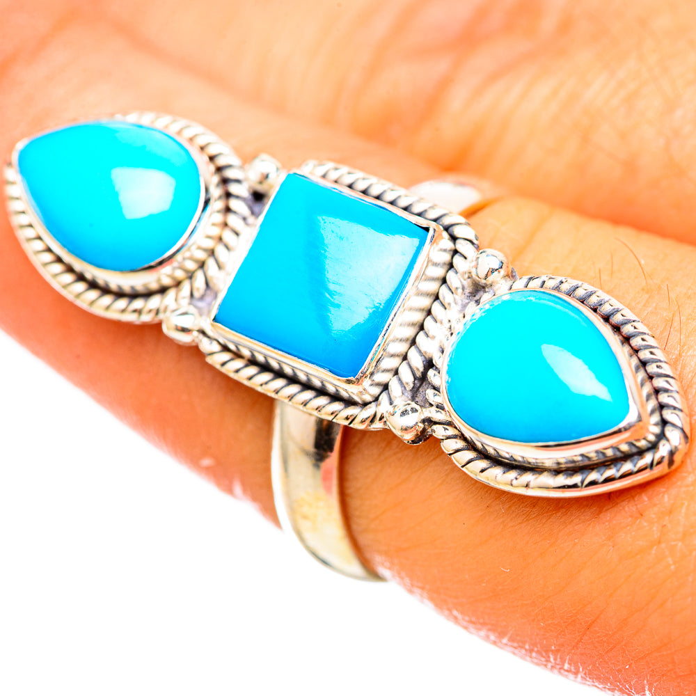Sleeping Beauty Turquoise Rings handcrafted by Anasilvercos - RING114972