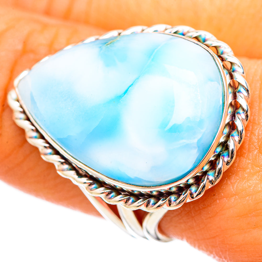Larimar Rings handcrafted by Anasilvercos - RING114986