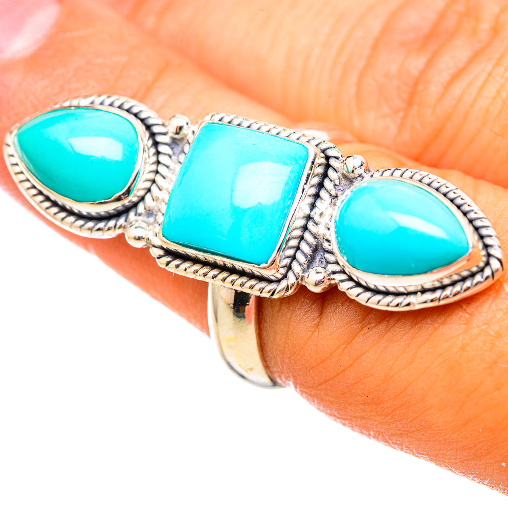 Sleeping Beauty Turquoise Rings handcrafted by Anasilvercos - RING114990