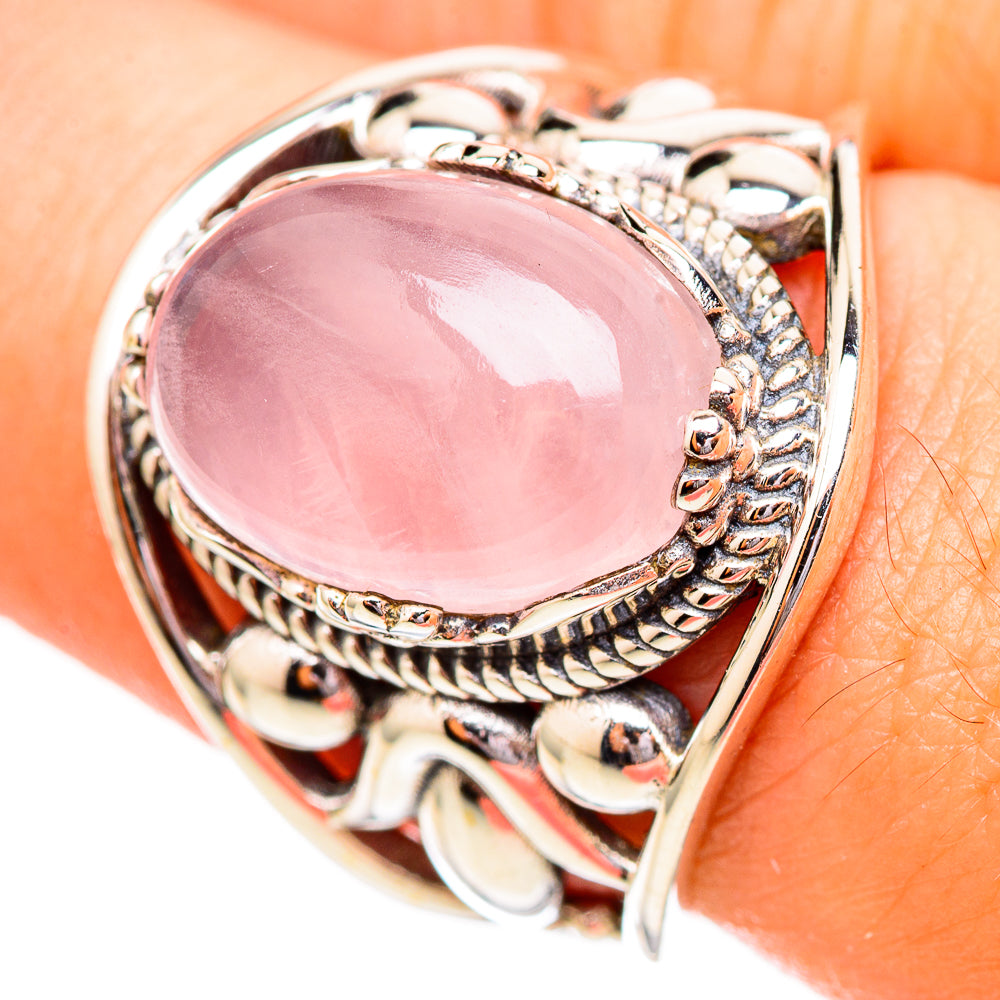 Rose Quartz Rings handcrafted by Anasilvercos - RING115007