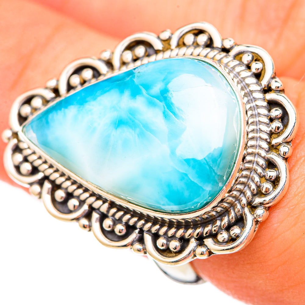 Larimar Rings handcrafted by Anasilvercos - RING115021