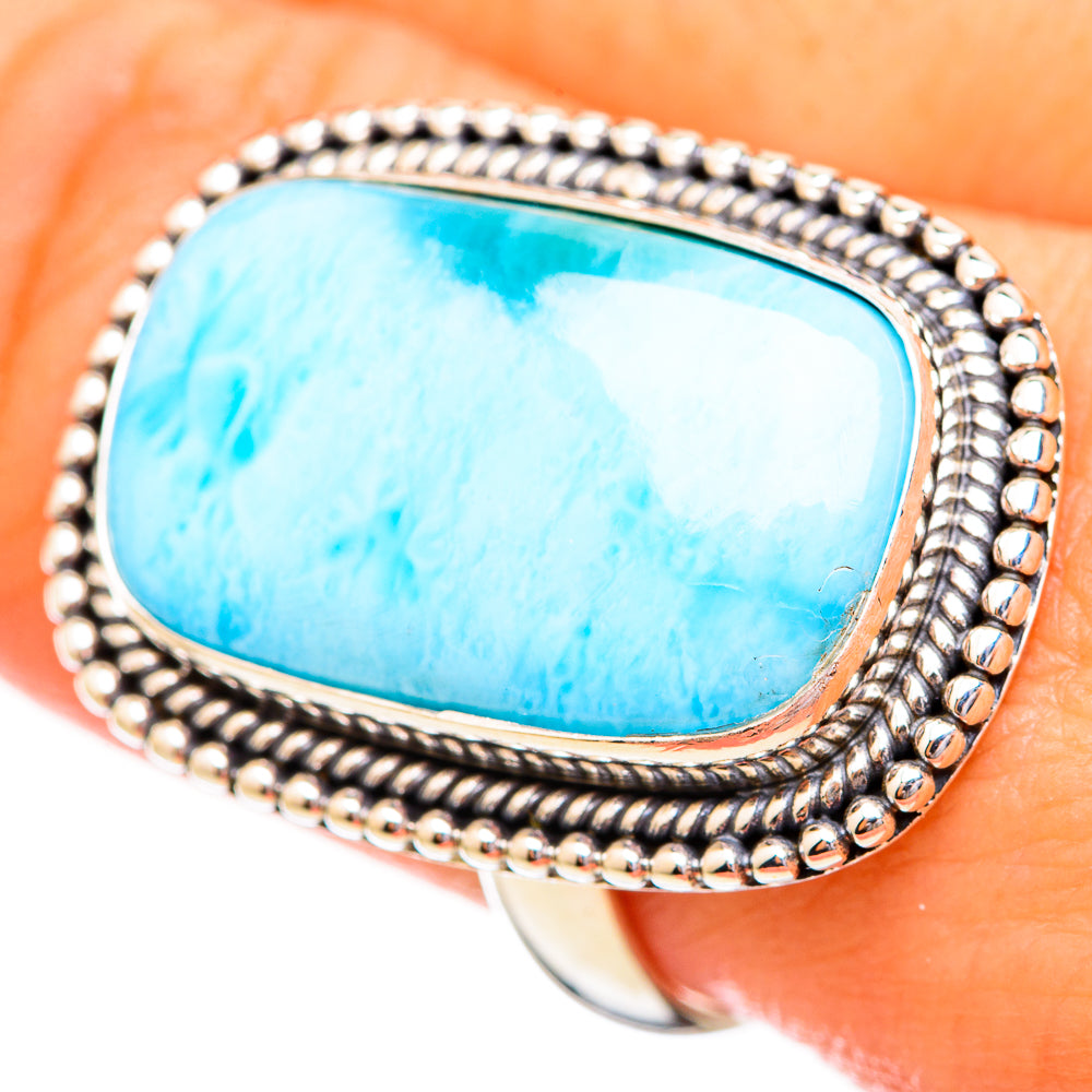 Larimar Rings handcrafted by Anasilvercos - RING115023