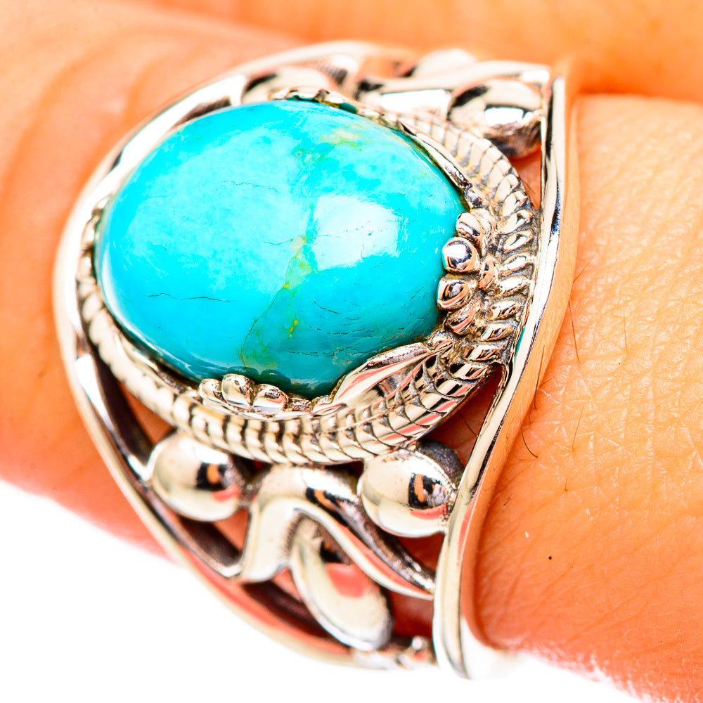 Peruvian Chrysocolla Rings handcrafted by Anasilvercos - RING115025