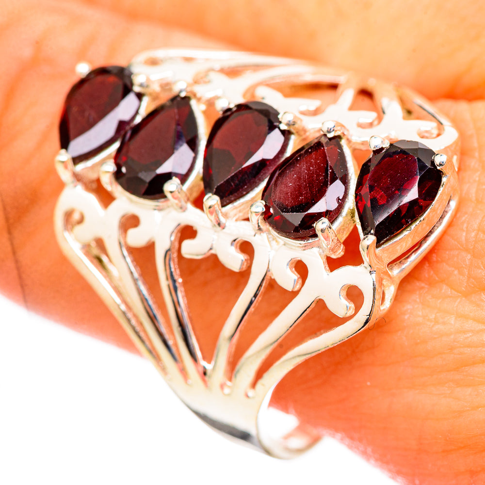Garnet Rings handcrafted by Anasilvercos - RING115036