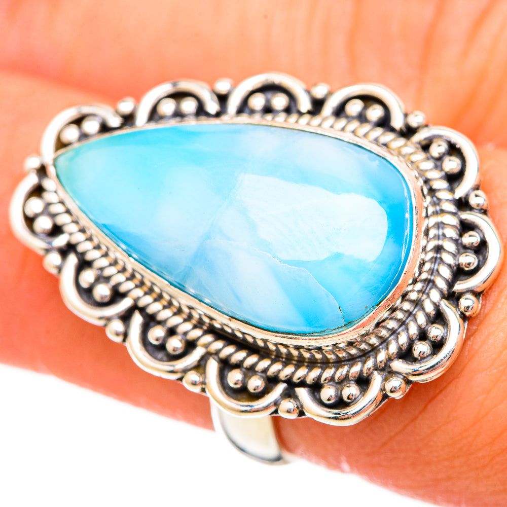 Larimar Rings handcrafted by Anasilvercos - RING115049
