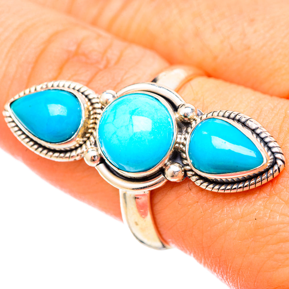 Sleeping Beauty Turquoise Rings handcrafted by Anasilvercos - RING115050