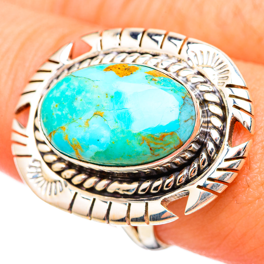 Peruvian Chrysocolla Rings handcrafted by Anasilvercos - RING115051
