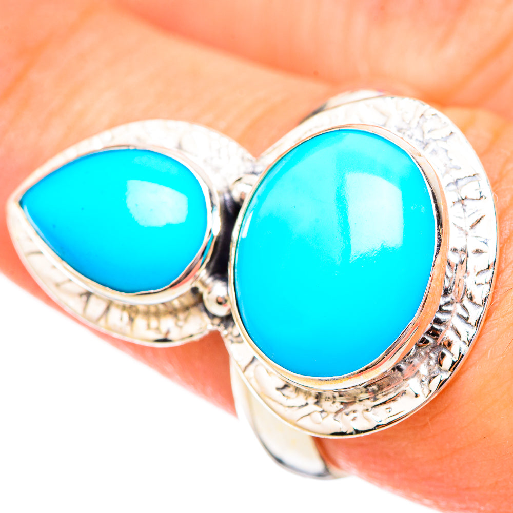 Sleeping Beauty Turquoise Rings handcrafted by Anasilvercos - RING115052