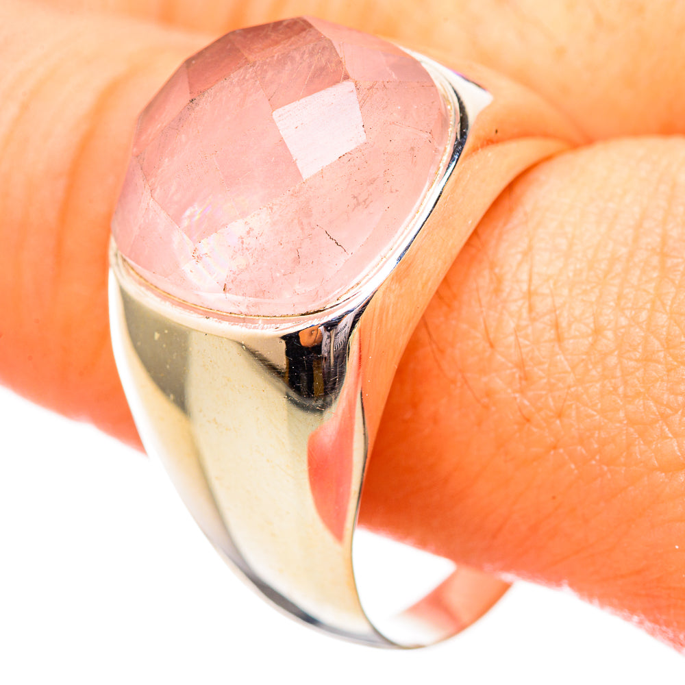 Rose Quartz Rings handcrafted by Anasilvercos - RING115060