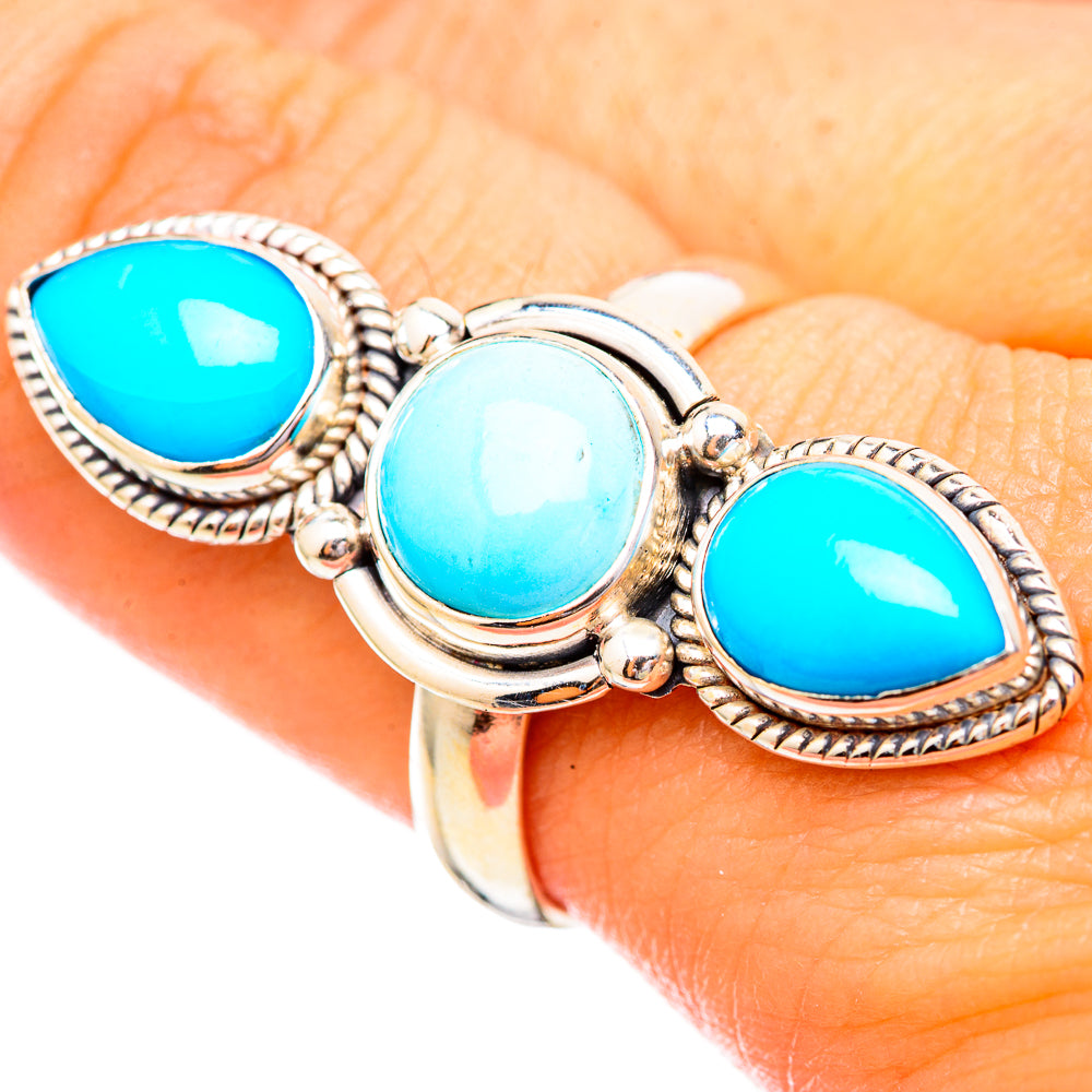 Larimar, Sleeping Beauty Turquoise Rings handcrafted by Anasilvercos - RING115075