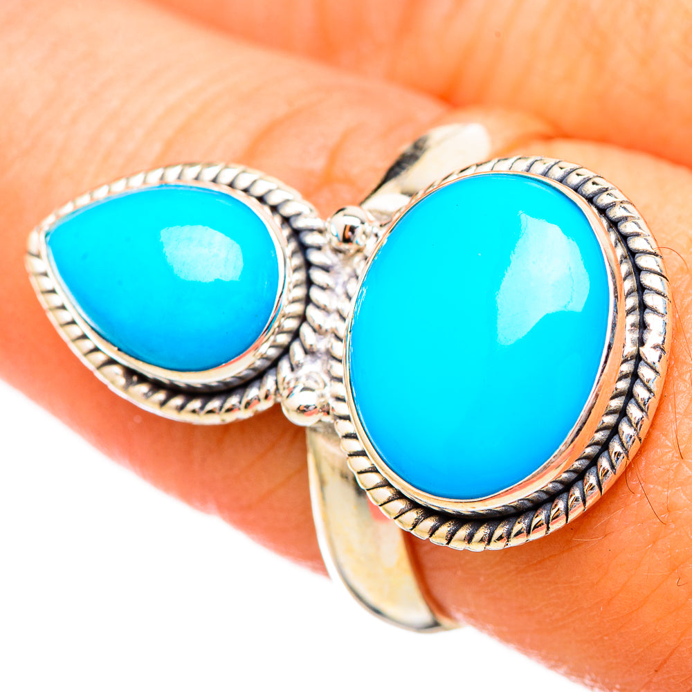 Sleeping Beauty Turquoise Rings handcrafted by Anasilvercos - RING115078