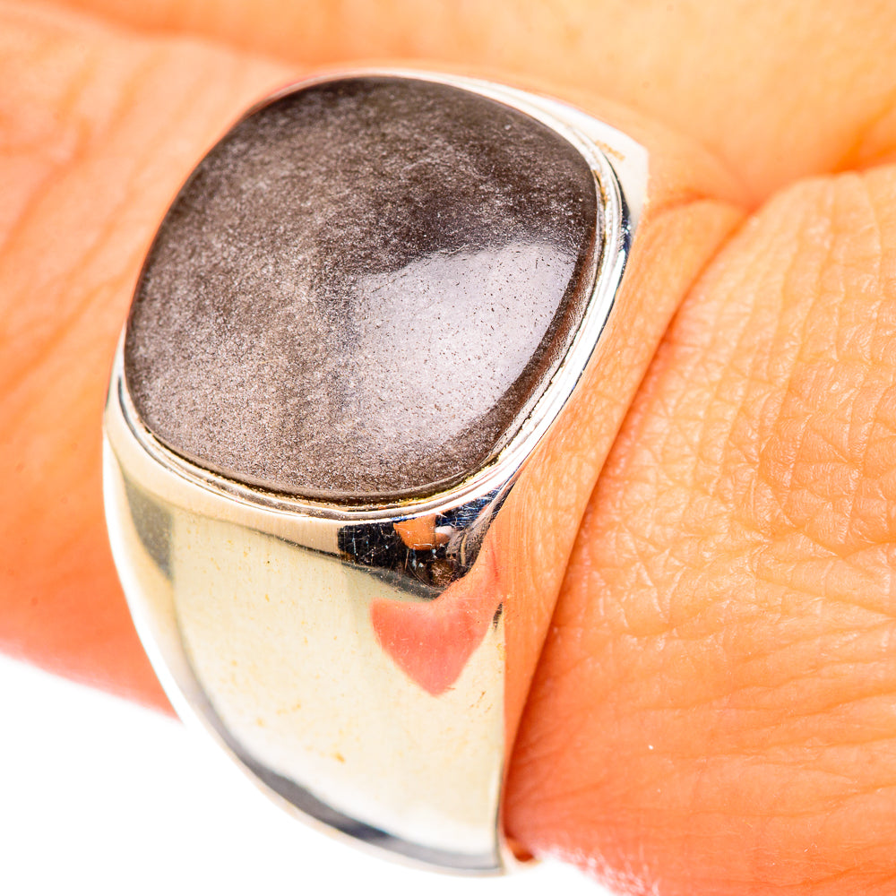 Gold Sheen Obsidian Rings handcrafted by Anasilvercos - RING115082