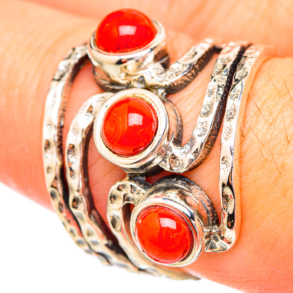 Red Coral Rings handcrafted by Anasilvercos - RING115086