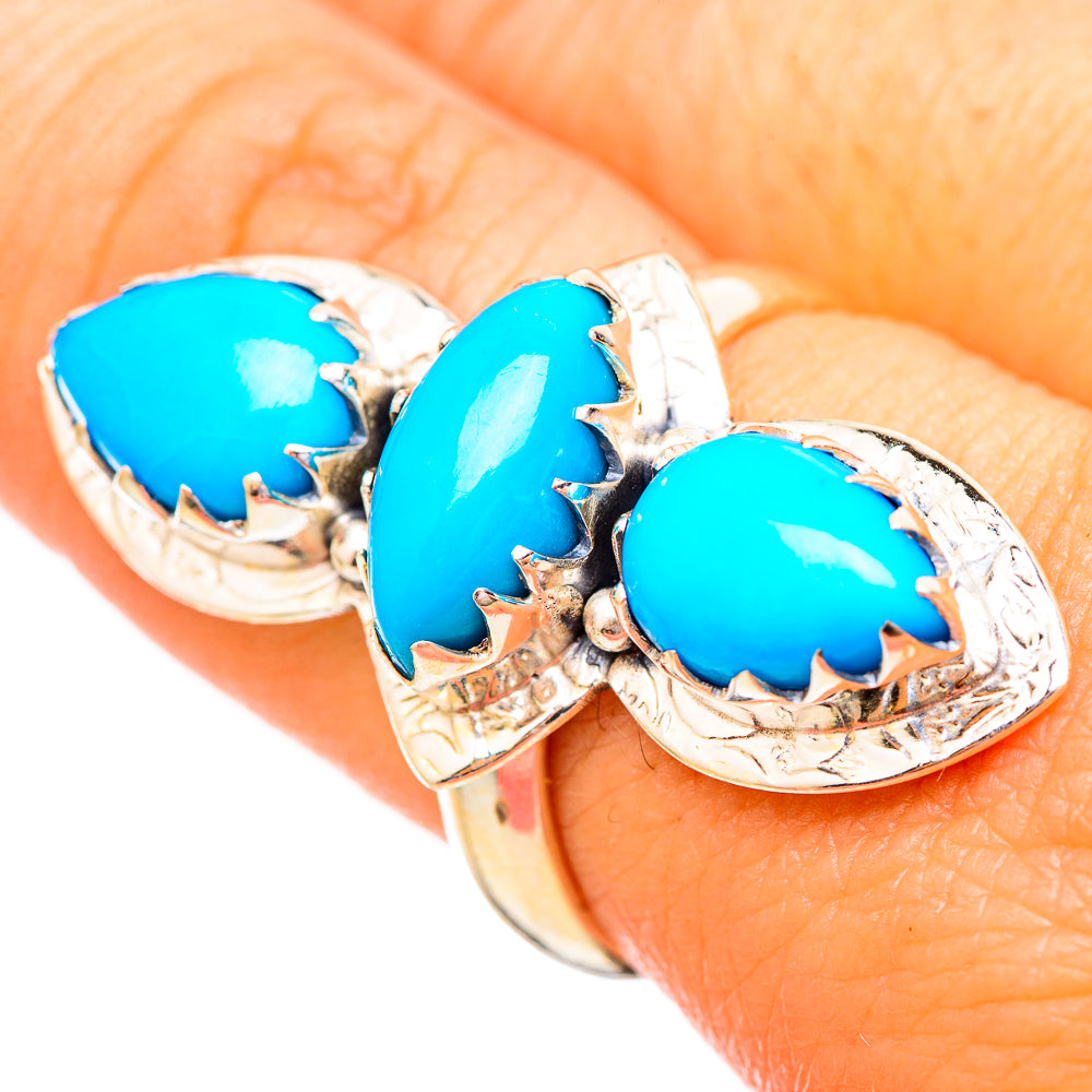 Sleeping Beauty Turquoise Rings handcrafted by Anasilvercos - RING115098