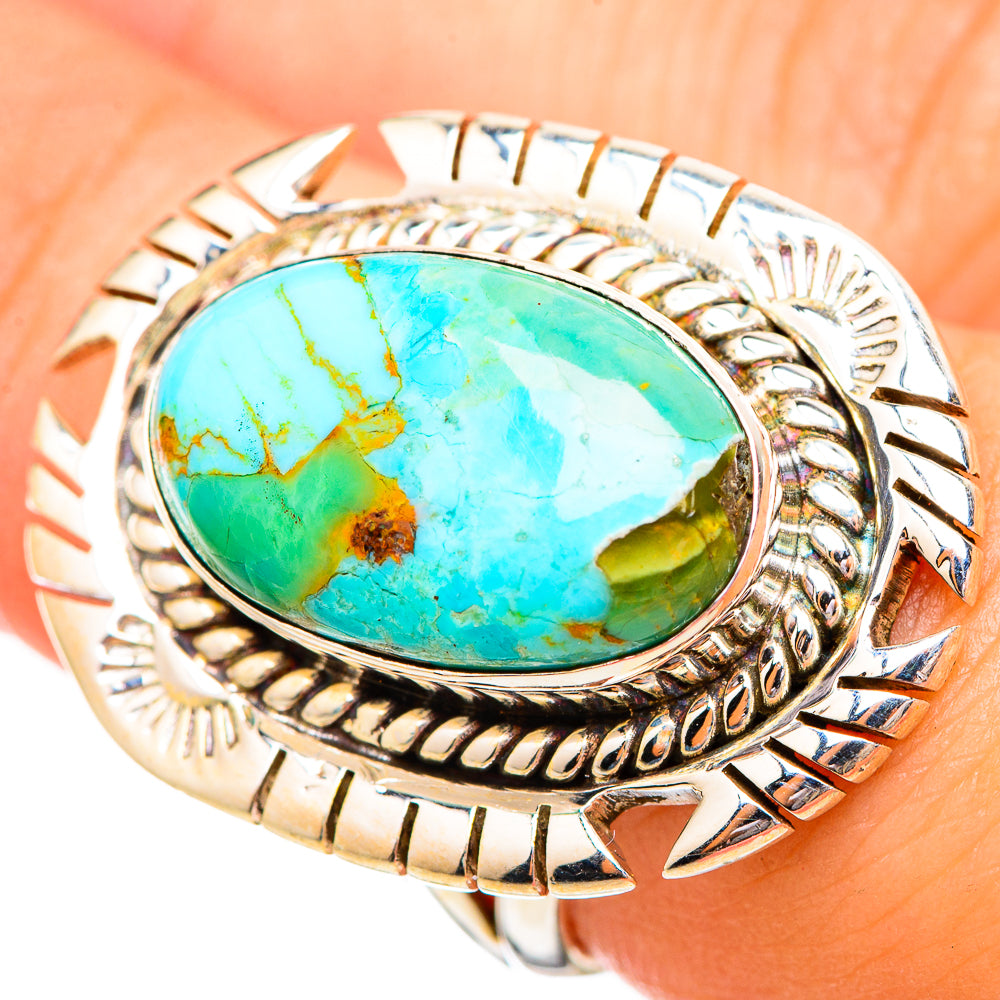 Peruvian Chrysocolla Rings handcrafted by Anasilvercos - RING115099