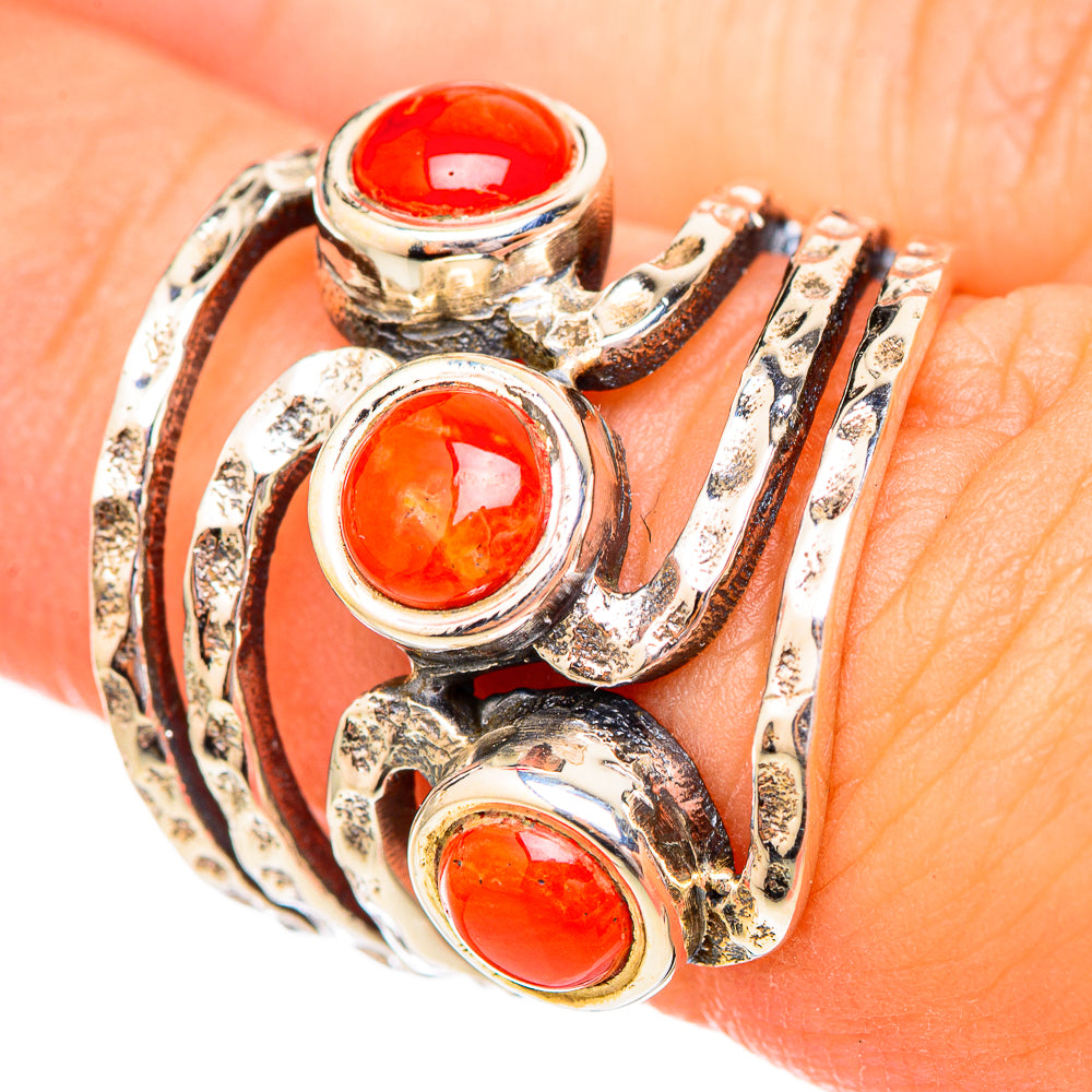 Red Coral Rings handcrafted by Anasilvercos - RING115110