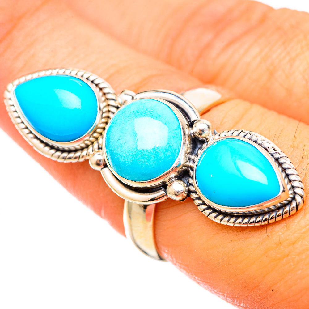 Sleeping Beauty Turquoise Rings handcrafted by Anasilvercos - RING115119