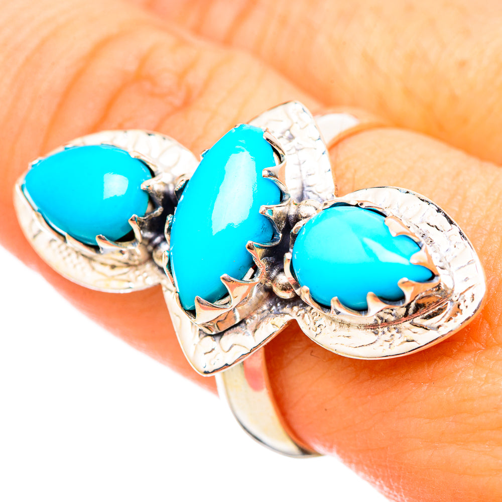 Sleeping Beauty Turquoise Rings handcrafted by Anasilvercos - RING115122