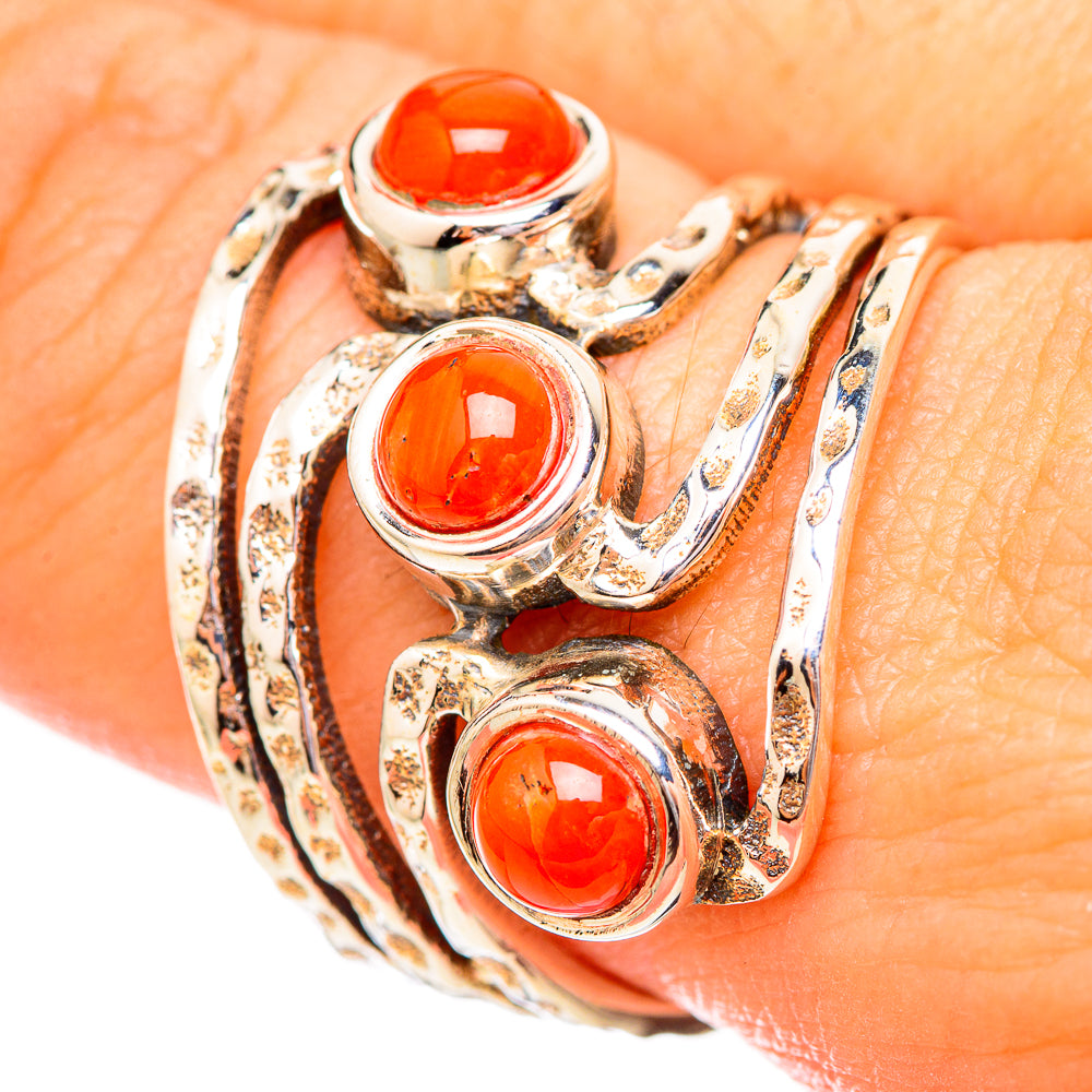 Red Coral Rings handcrafted by Anasilvercos - RING115130