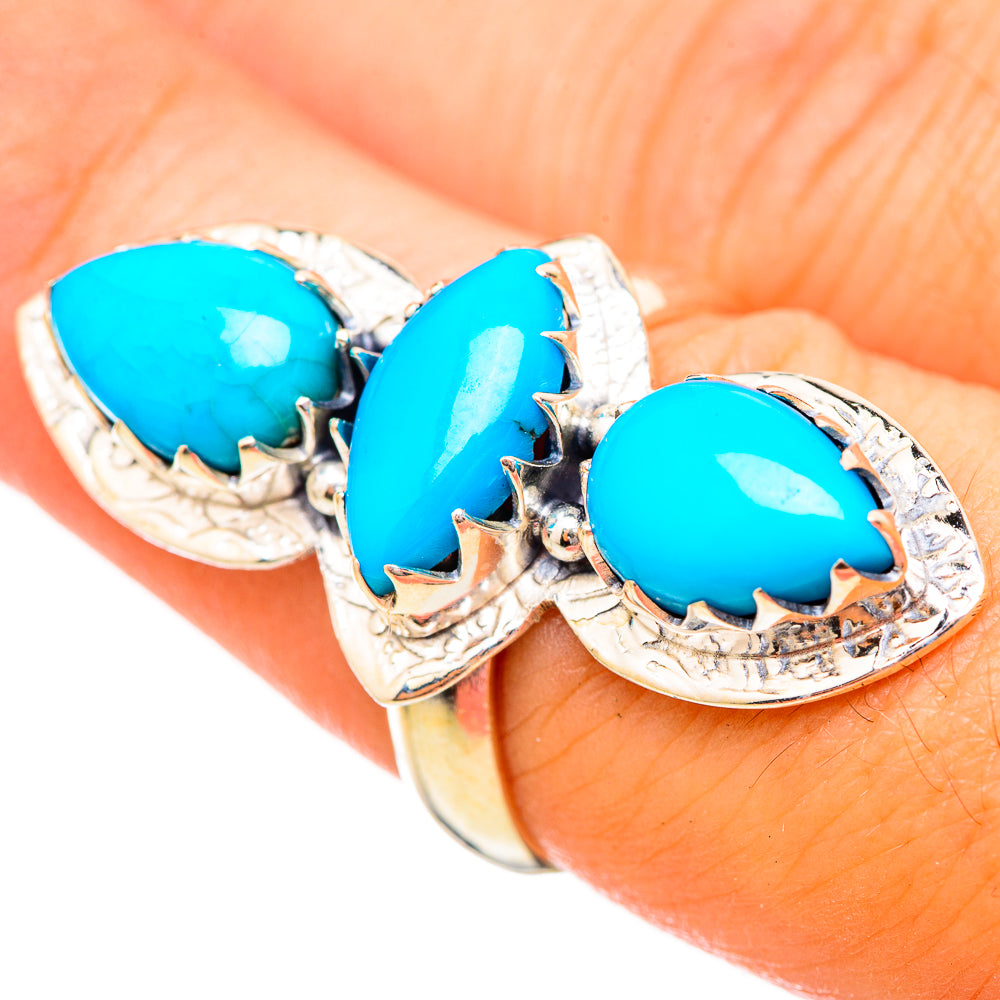 Sleeping Beauty Turquoise Rings handcrafted by Anasilvercos - RING115141