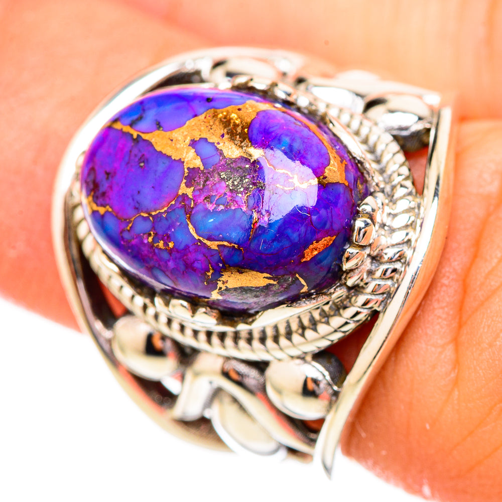 Purple Copper Composite Turquoise Rings handcrafted by Anasilvercos - RING115155