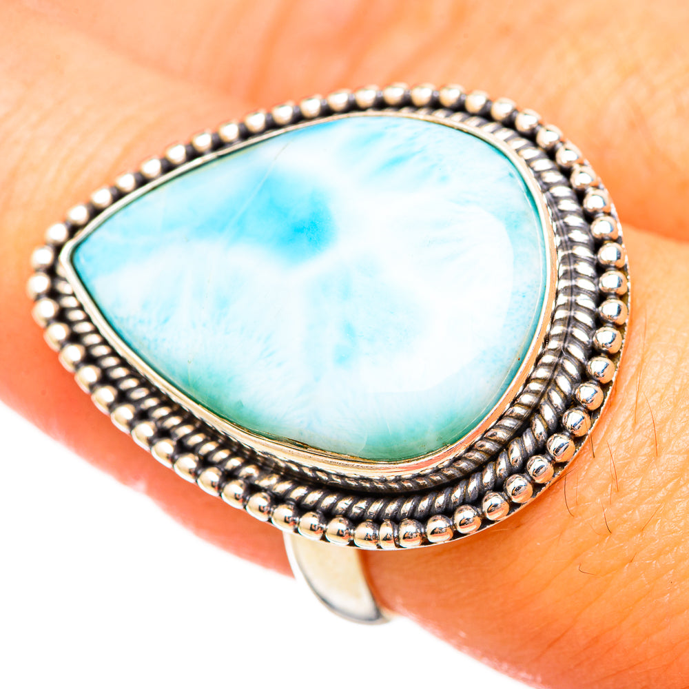 Larimar Rings handcrafted by Anasilvercos - RING115165