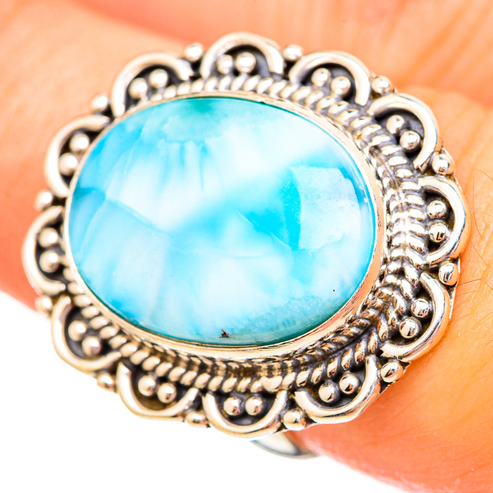 Larimar Rings handcrafted by Anasilvercos - RING115167