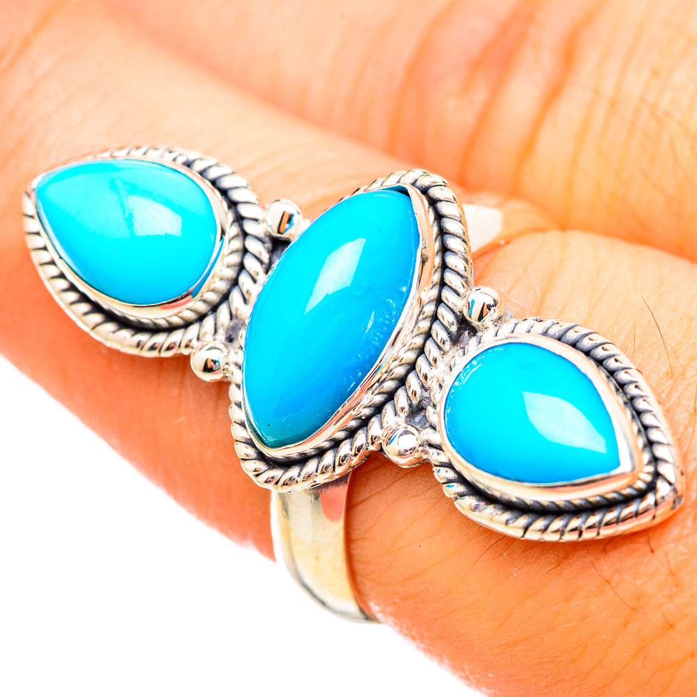 Sleeping Beauty Turquoise Rings handcrafted by Anasilvercos - RING115168