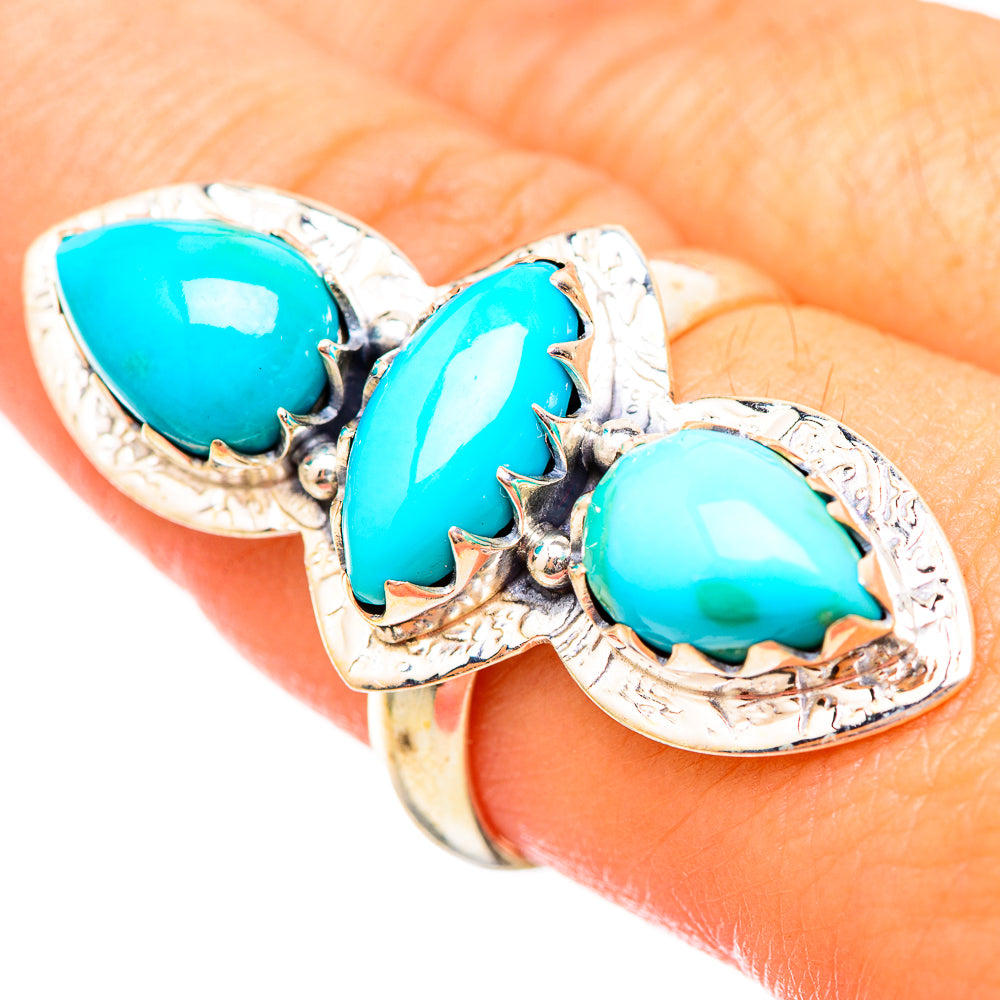 Sleeping Beauty Turquoise Rings handcrafted by Anasilvercos - RING115170