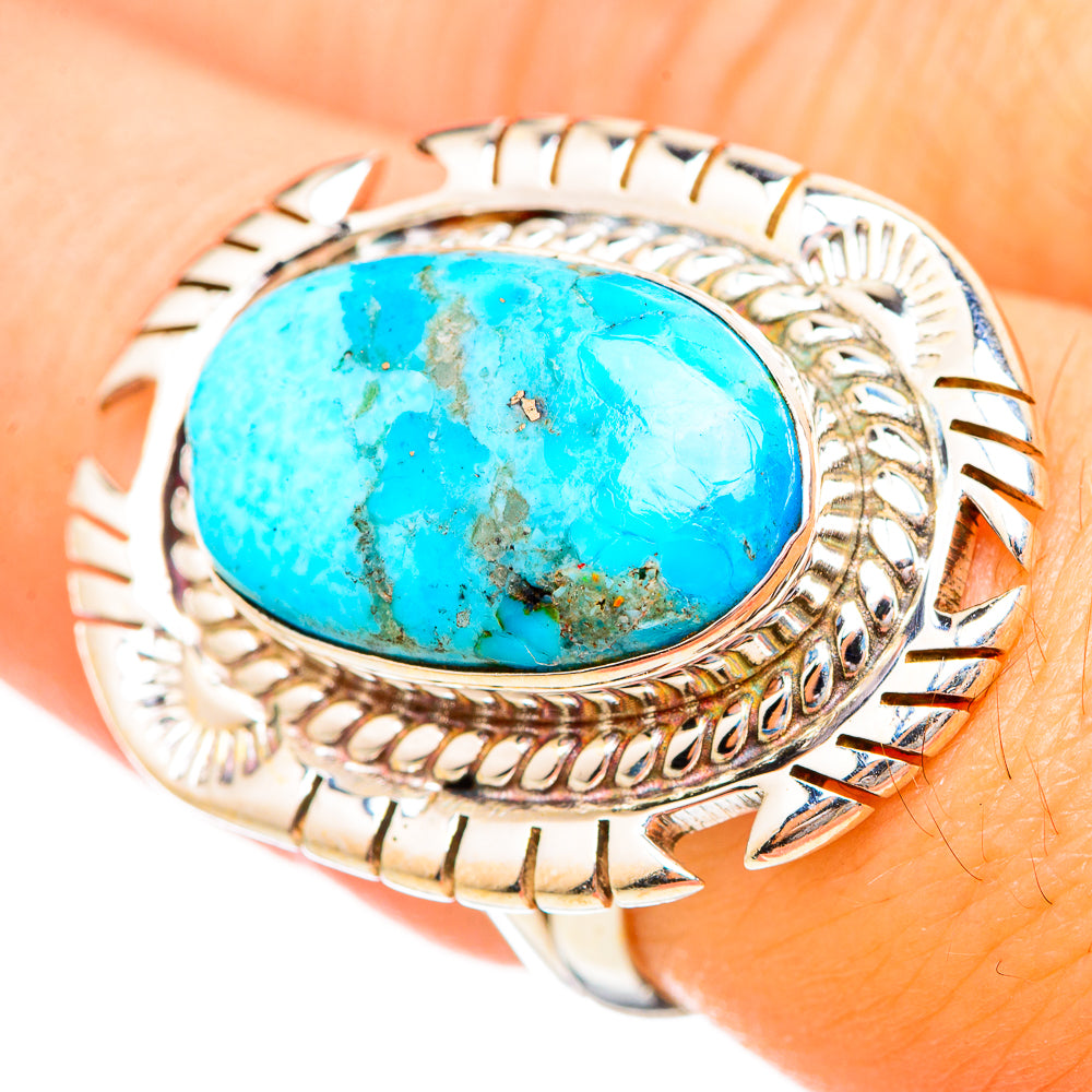 Peruvian Chrysocolla Rings handcrafted by Anasilvercos - RING115188