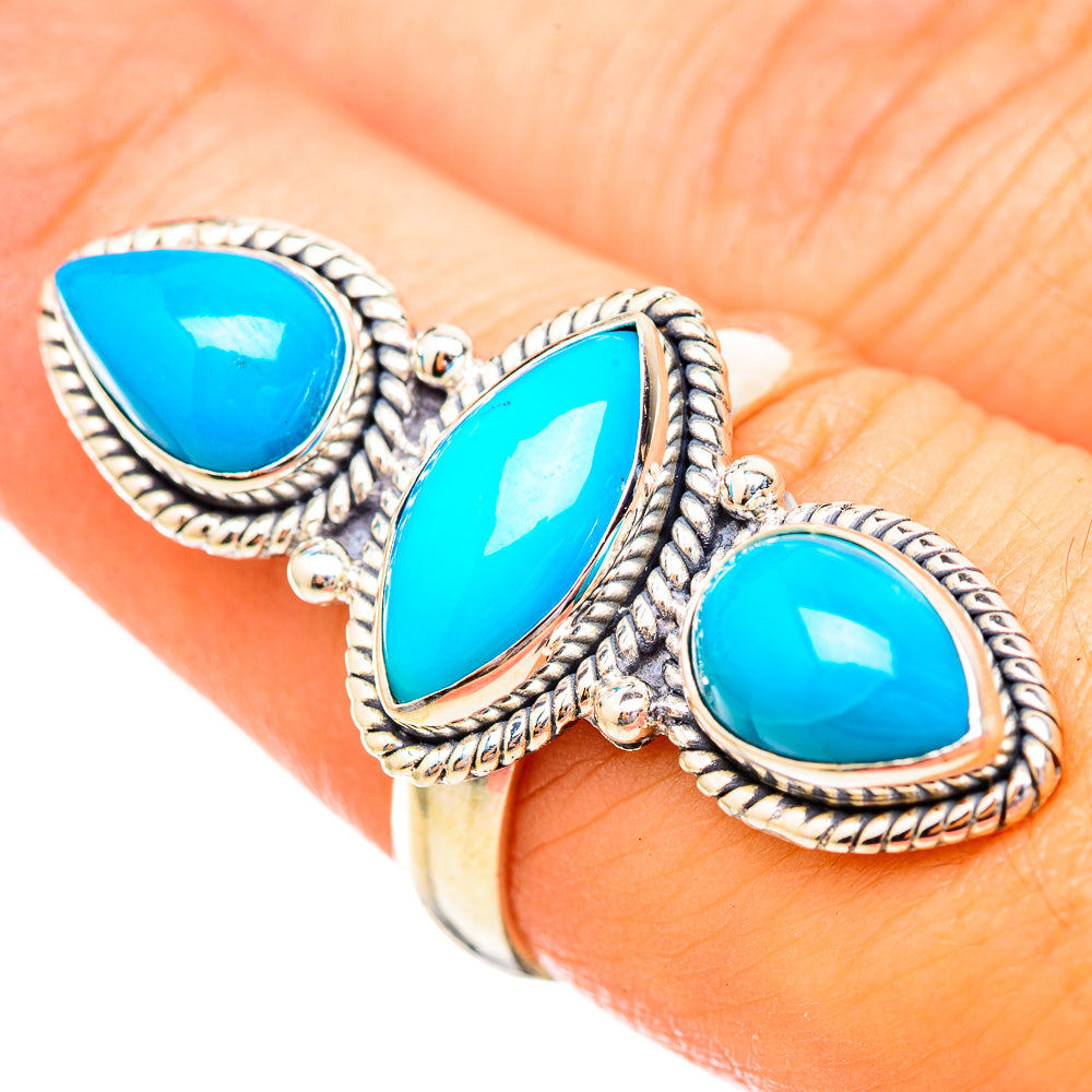 Sleeping Beauty Turquoise Rings handcrafted by Anasilvercos - RING115192