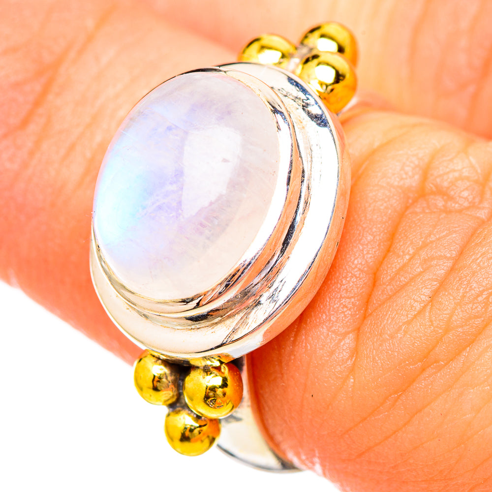 Rainbow Moonstone Rings handcrafted by Anasilvercos - RING115204