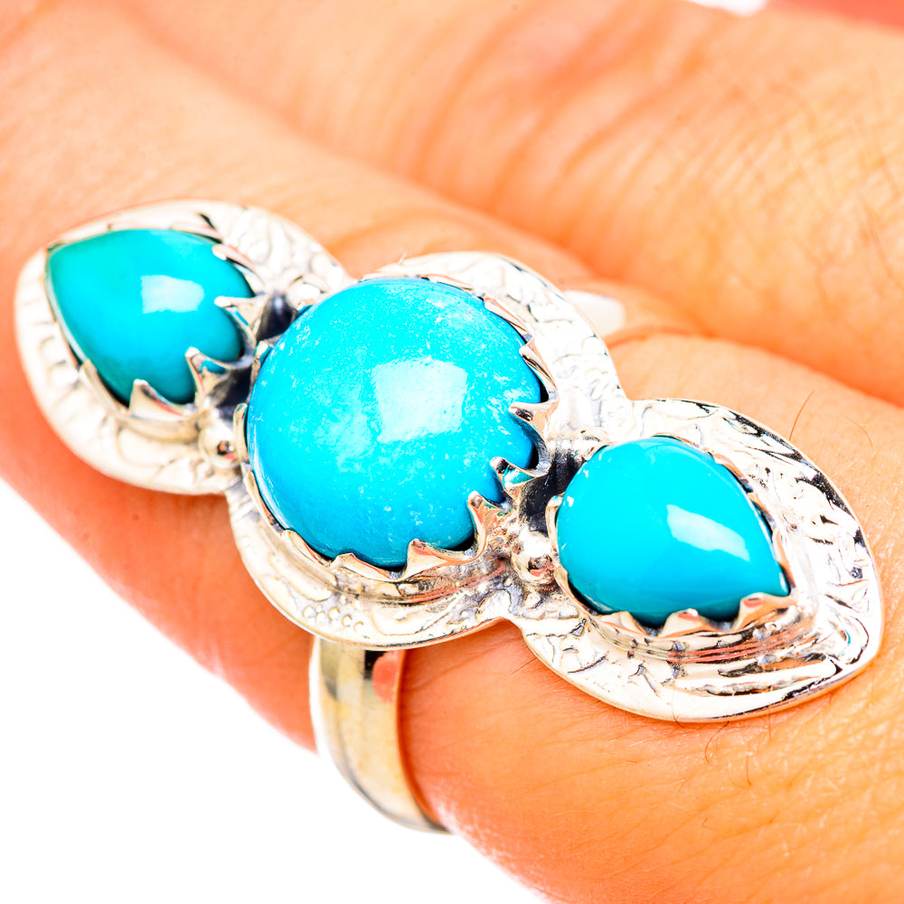 Sleeping Beauty Turquoise Rings handcrafted by Anasilvercos - RING115208