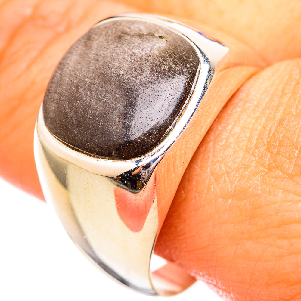 Gold Sheen Obsidian Rings handcrafted by Anasilvercos - RING115217