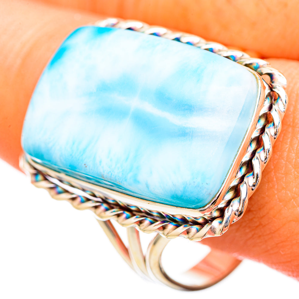 Larimar Rings handcrafted by Anasilvercos - RING115234