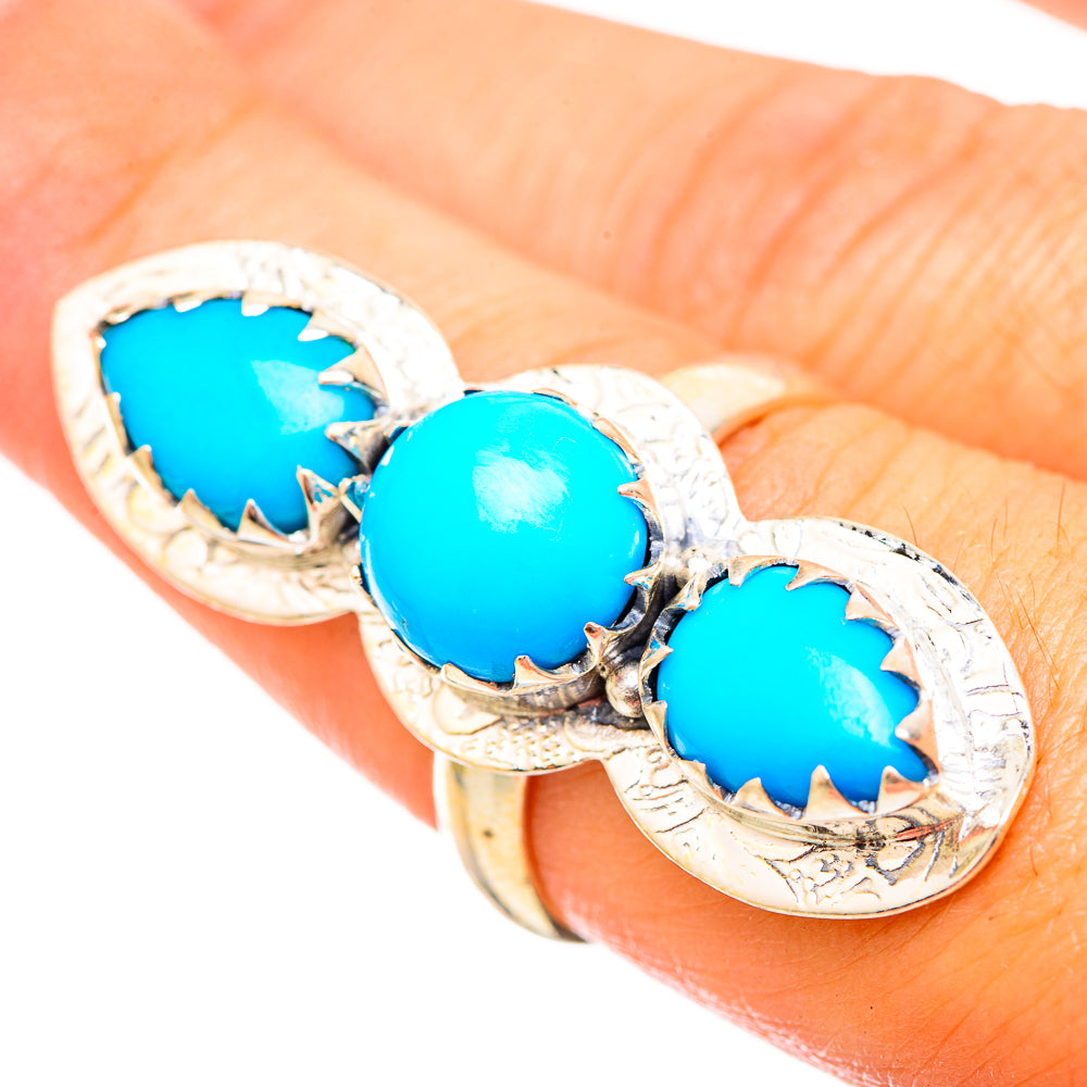 Sleeping Beauty Turquoise Rings handcrafted by Anasilvercos - RING115238