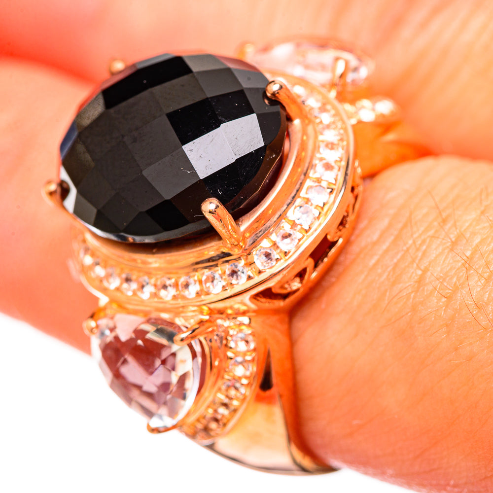 Black Onyx, White Quartz Rings handcrafted by Anasilvercos - RING115246