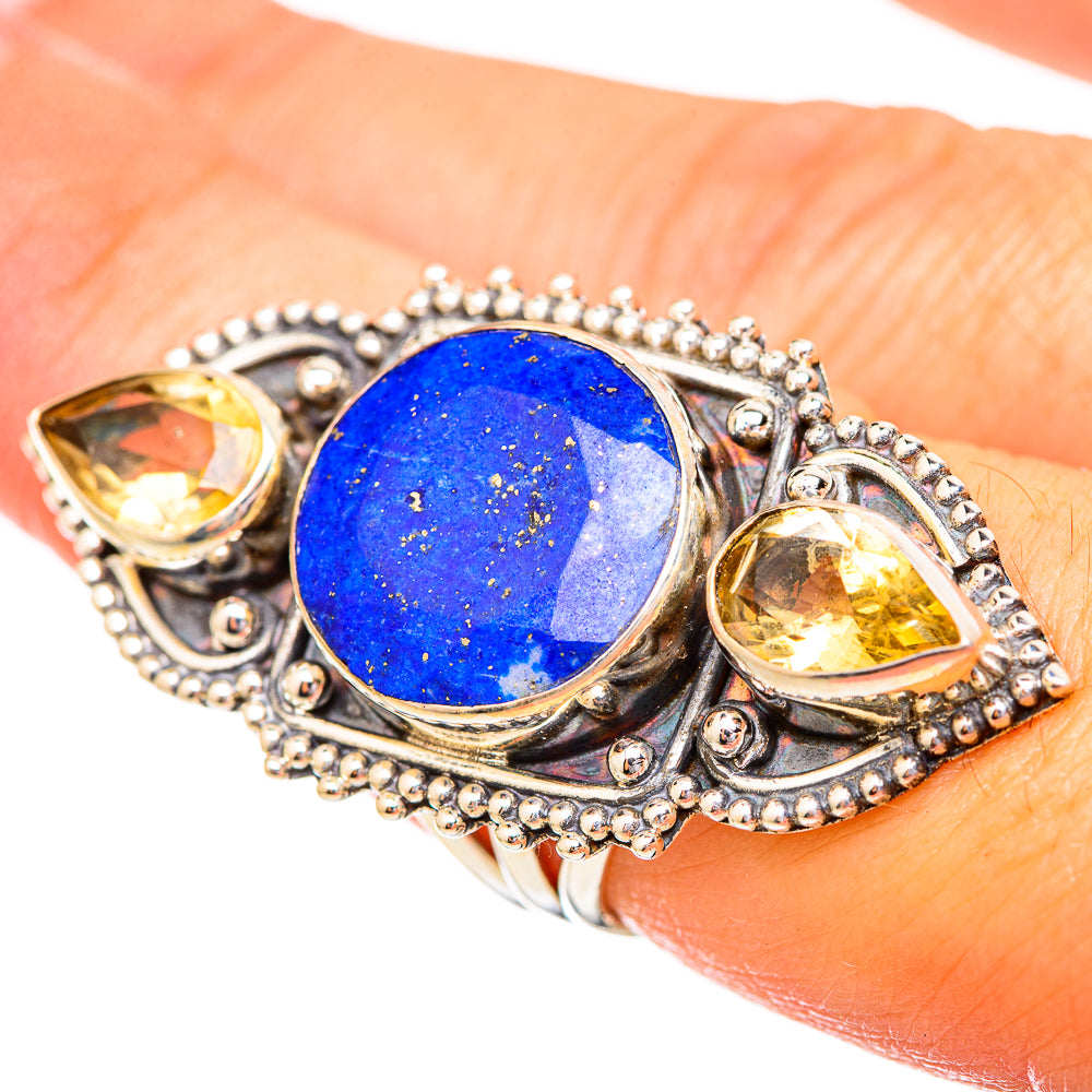 Lapis Lazuli, Citrine Rings handcrafted by Anasilvercos - RING115256