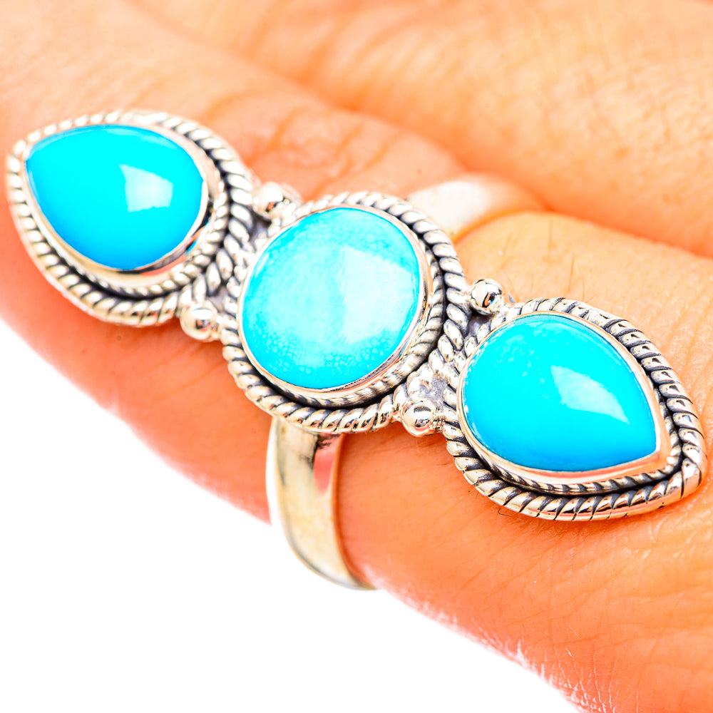 Sleeping Beauty Turquoise Rings handcrafted by Anasilvercos - RING115258