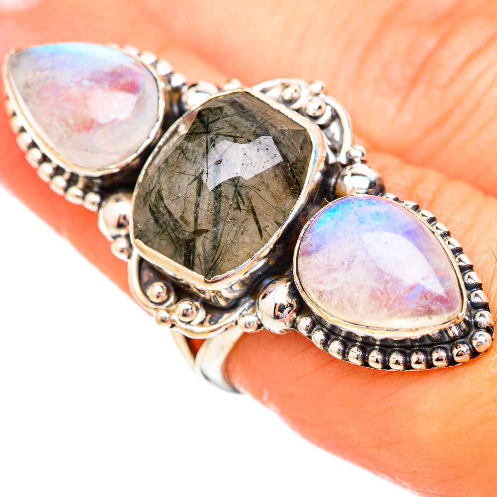 Tourmalinated Quartz, Citrine Rings handcrafted by Anasilvercos - RING115292