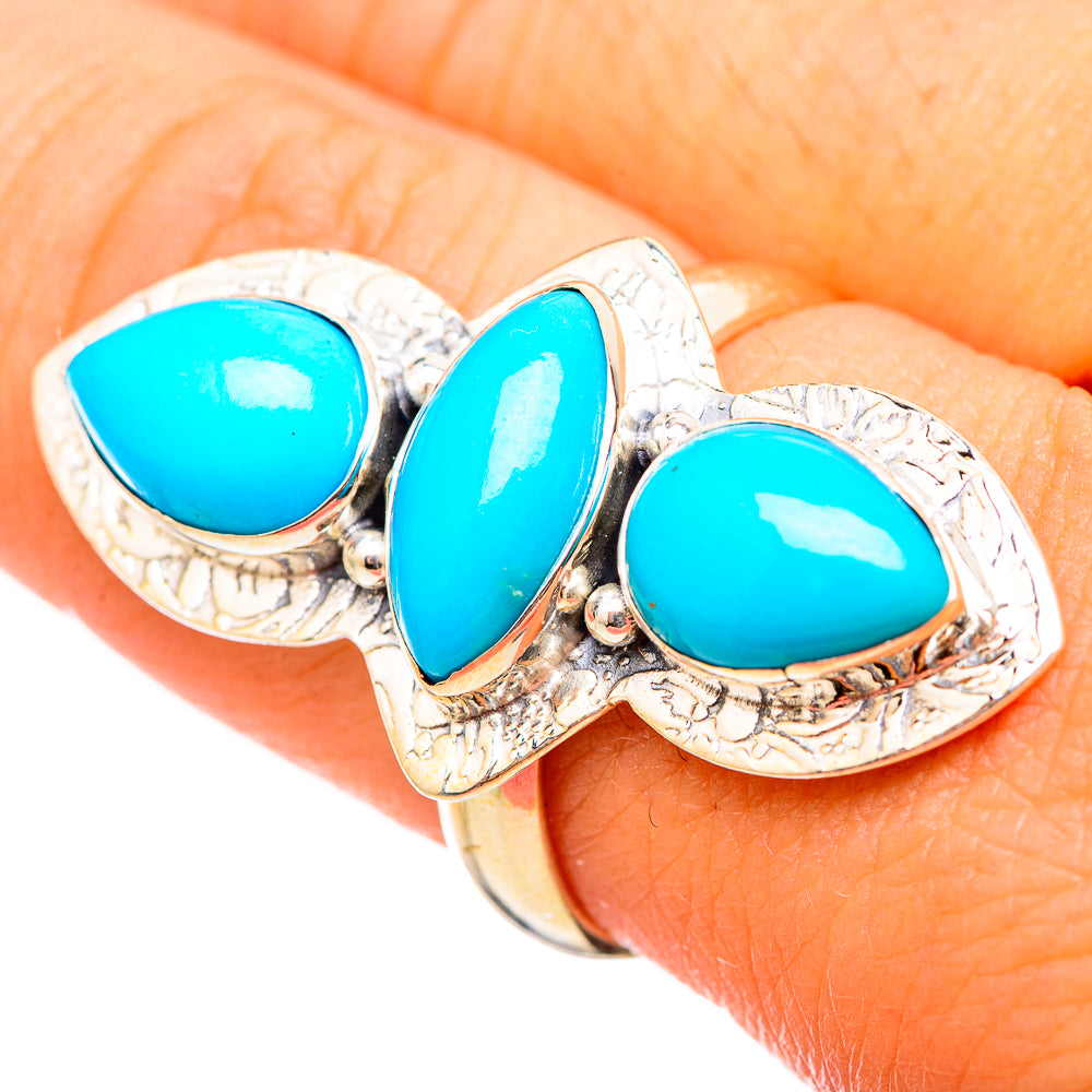 Sleeping Beauty Turquoise Rings handcrafted by Anasilvercos - RING115294