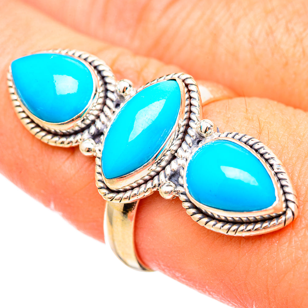 Sleeping Beauty Turquoise Rings handcrafted by Anasilvercos - RING115299