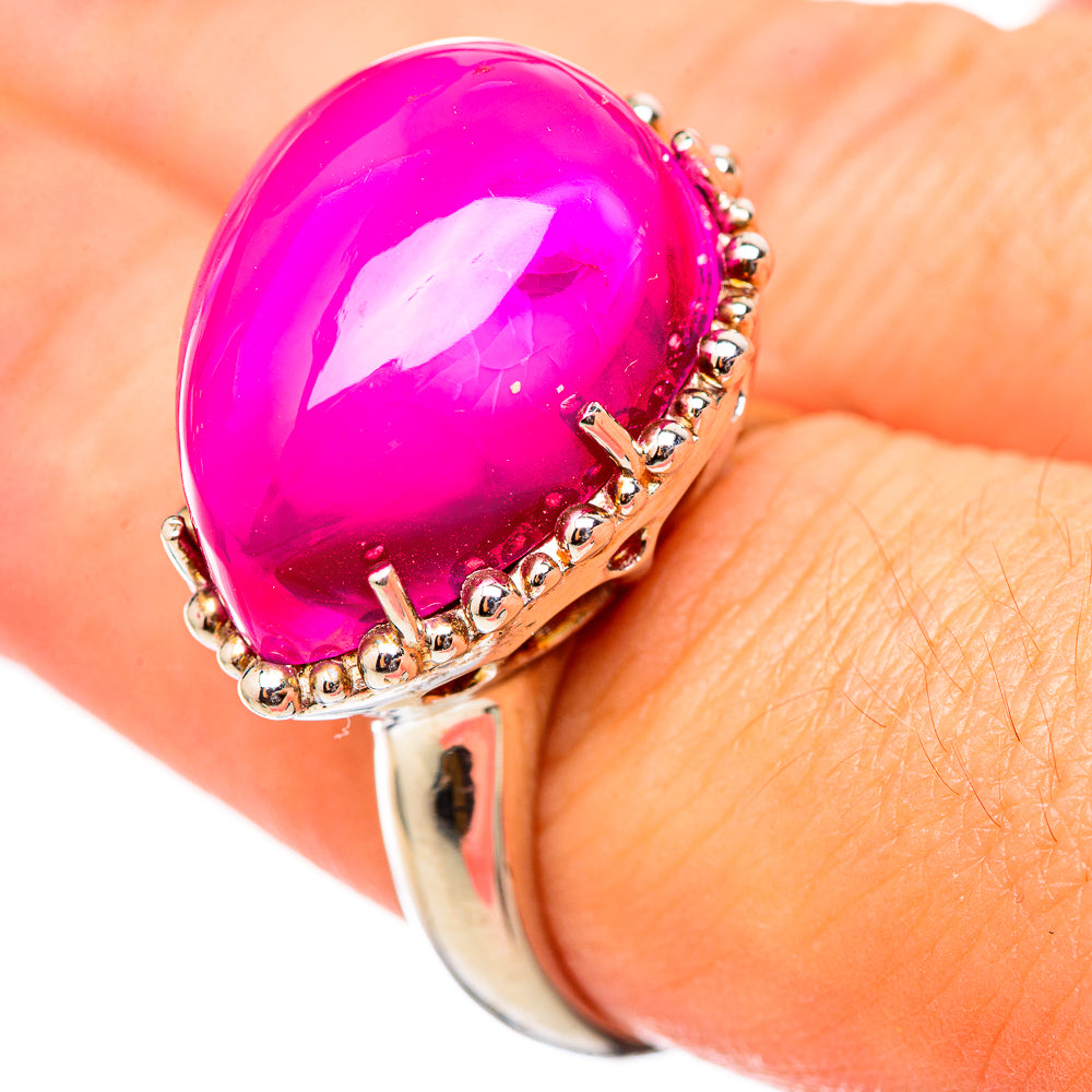 Pink Agate Rings handcrafted by Anasilvercos - RING115307