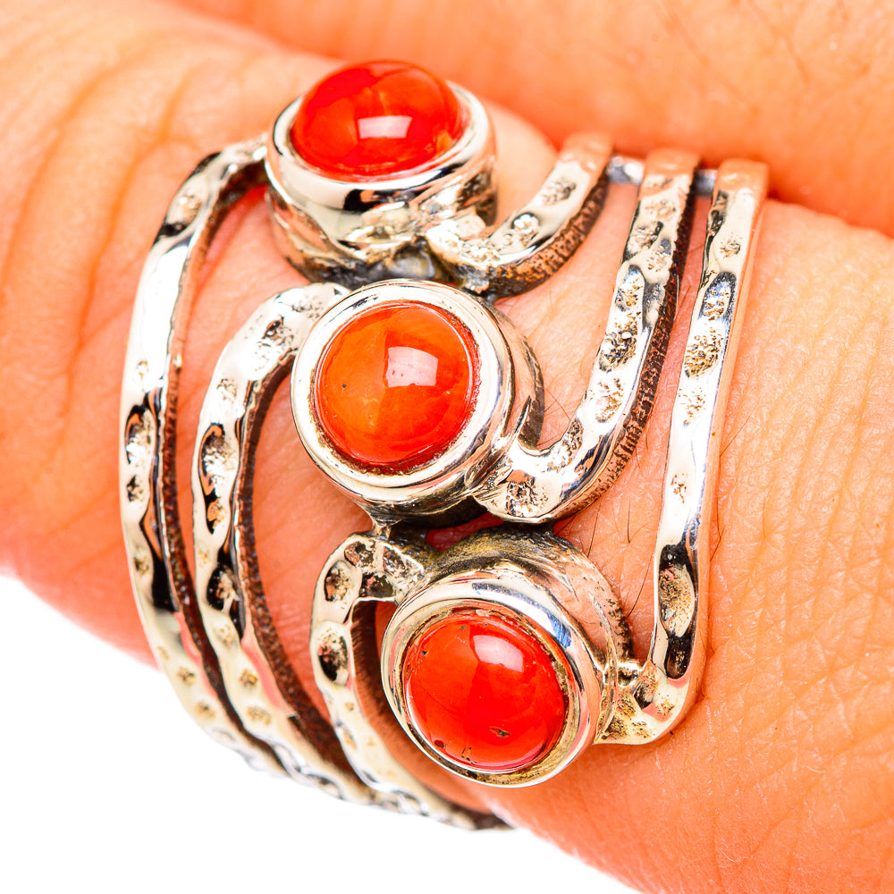Red Coral Rings handcrafted by Anasilvercos - RING115308