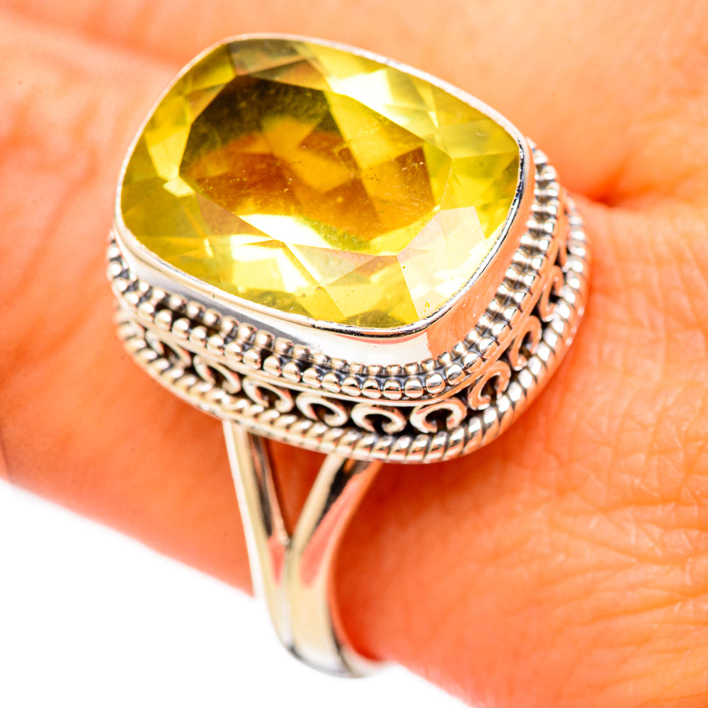 Lemon Quartz Rings handcrafted by Anasilvercos - RING115320