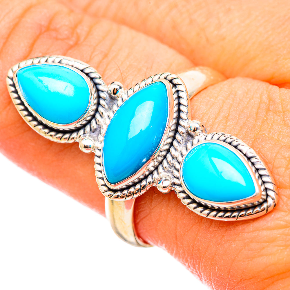 Sleeping Beauty Turquoise Rings handcrafted by Anasilvercos - RING115322