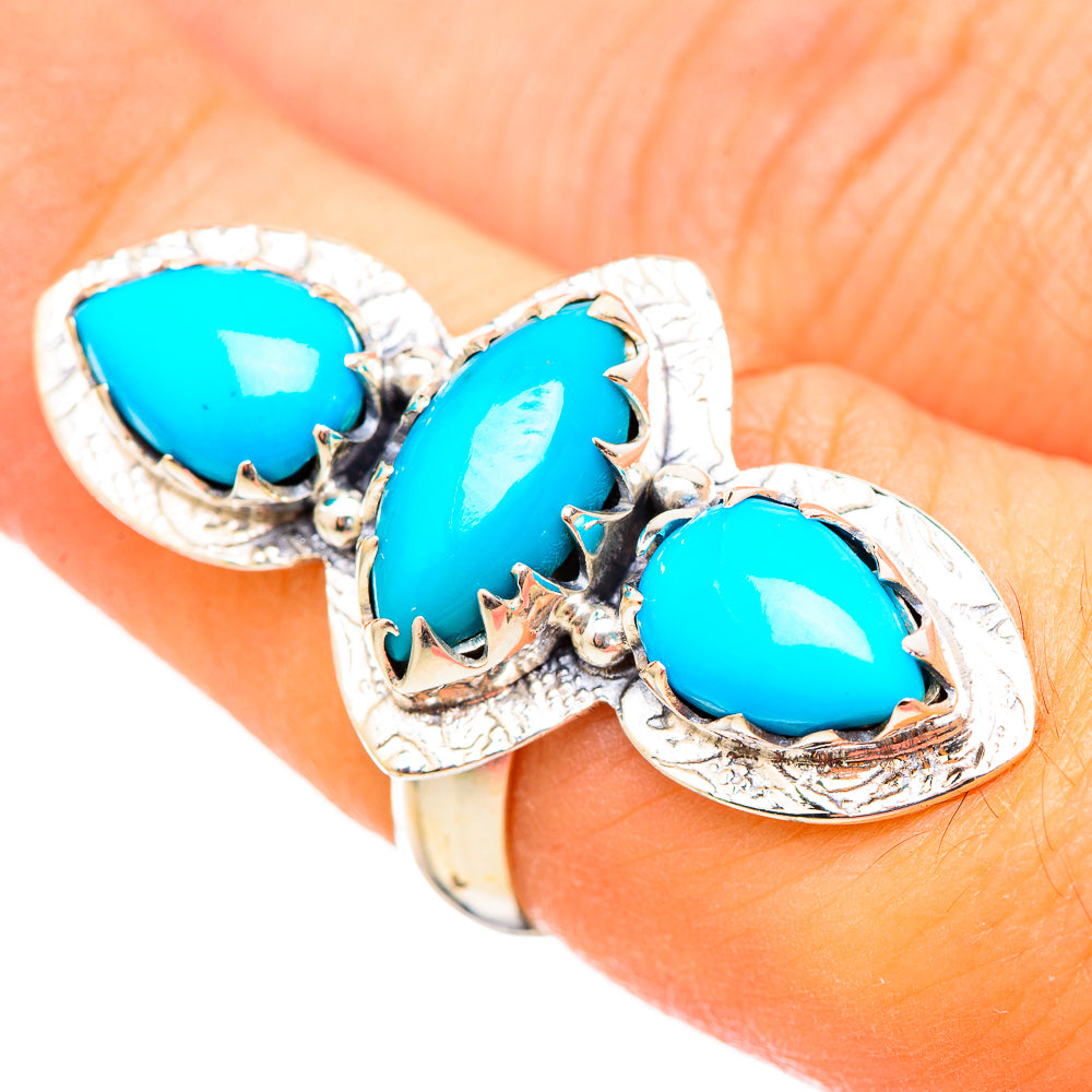 Sleeping Beauty Turquoise Rings handcrafted by Anasilvercos - RING115327