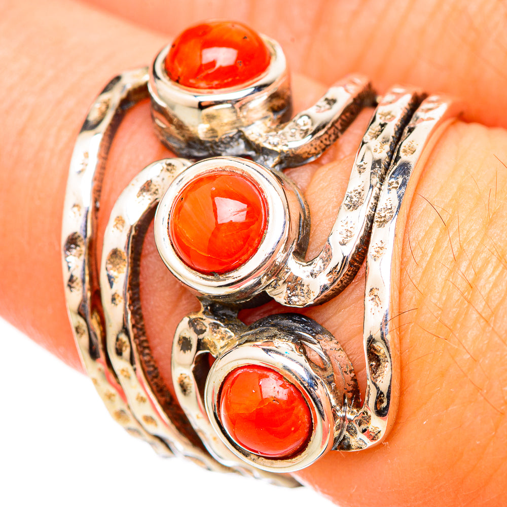 Red Coral Rings handcrafted by Anasilvercos - RING115336