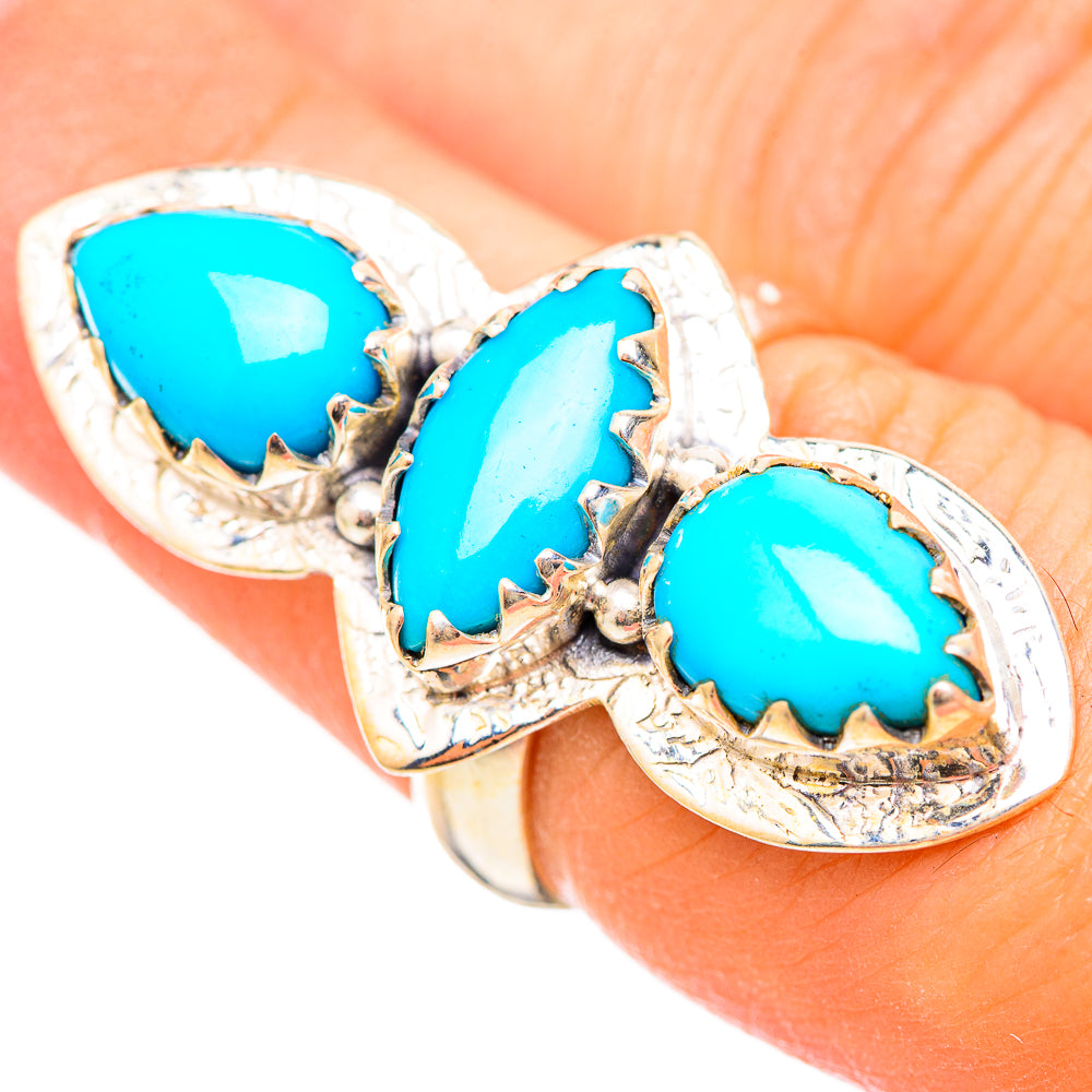 Sleeping Beauty Turquoise Rings handcrafted by Anasilvercos - RING115350